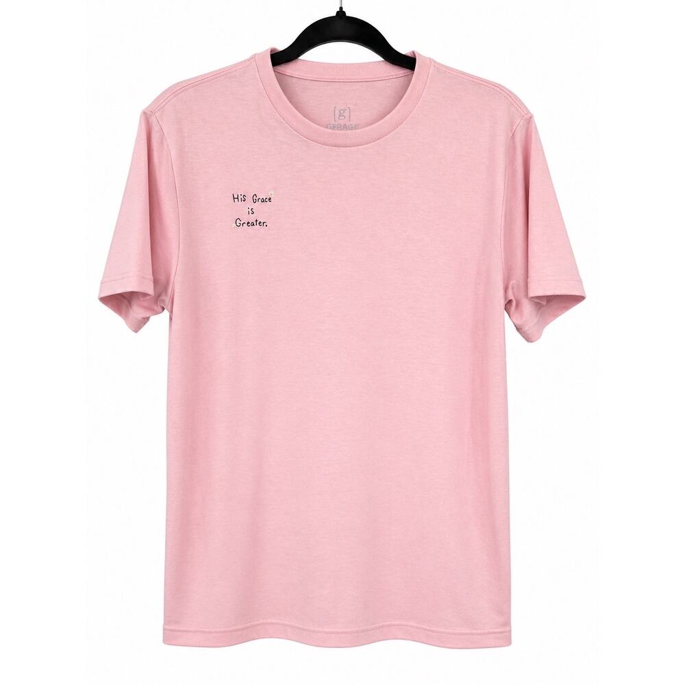 Custom Hand Embroidered George Pink Tee Womens S Christian Coquette Cottagecore